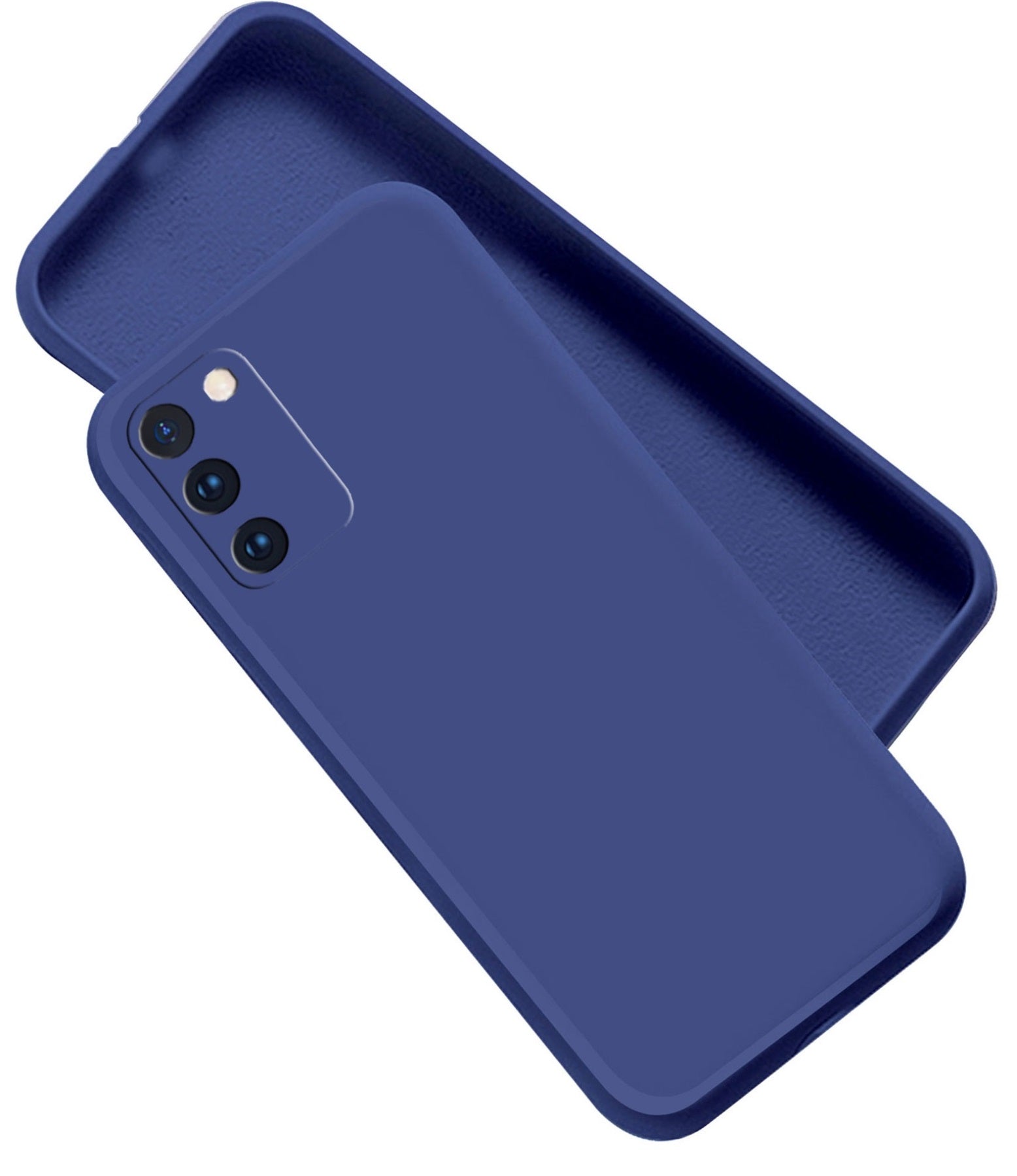 Samsung Galaxy M02s / F02s Liquid Silicone Back Cover Case With TPU & Matte Finish - Blue