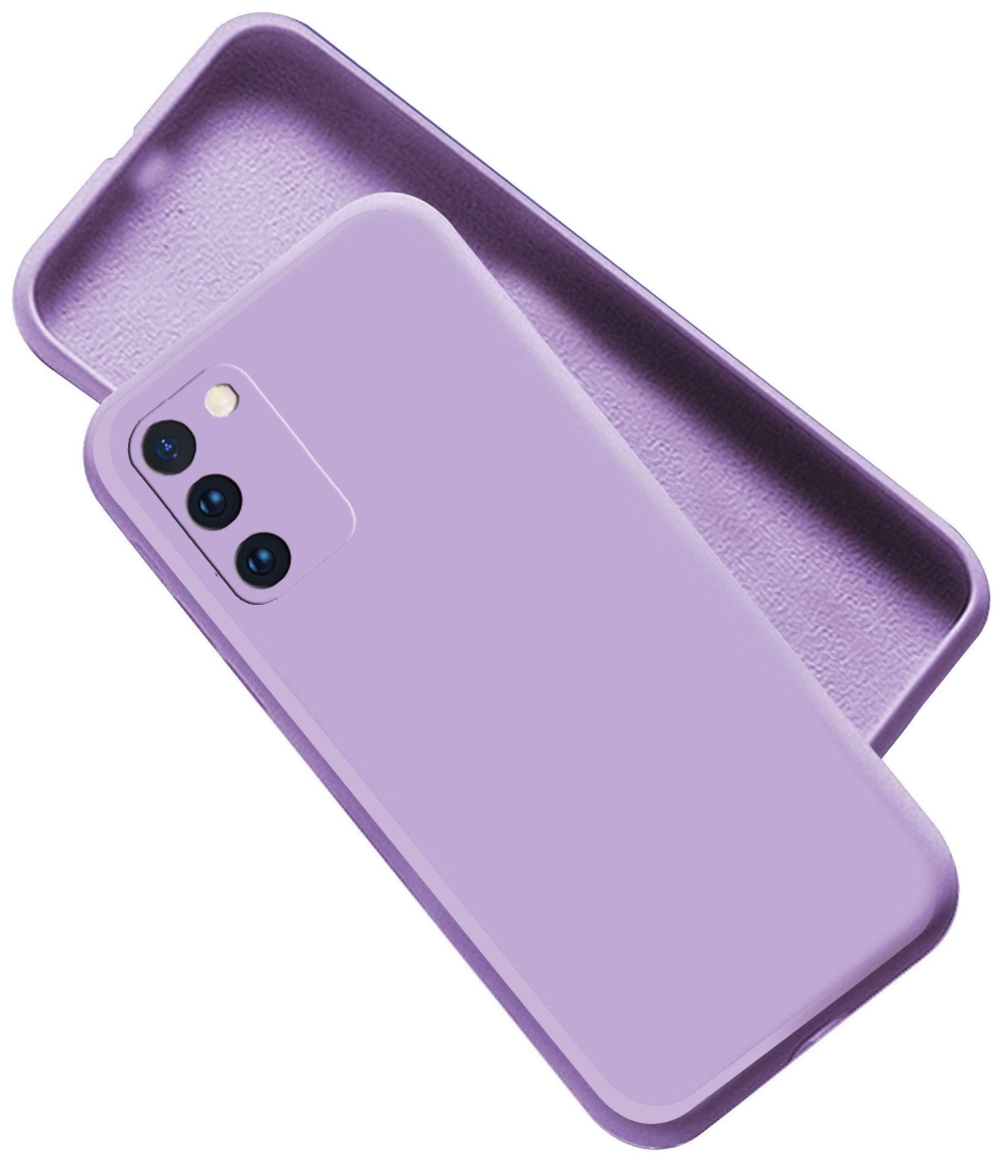 Samsung Galaxy M02s / F02s Liquid Silicone Back Cover Case With TPU & Matte Finish - Purple