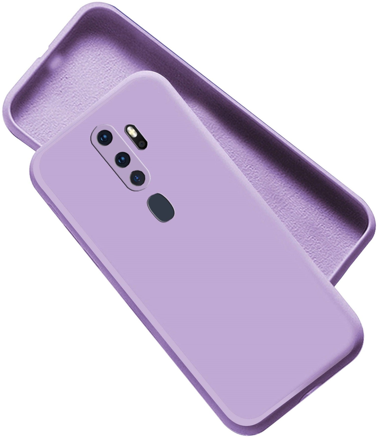 Oppo A5 2020 / A9 2020 Liquid Silicone Back Cover Case With TPU & Matte Finish - Purple