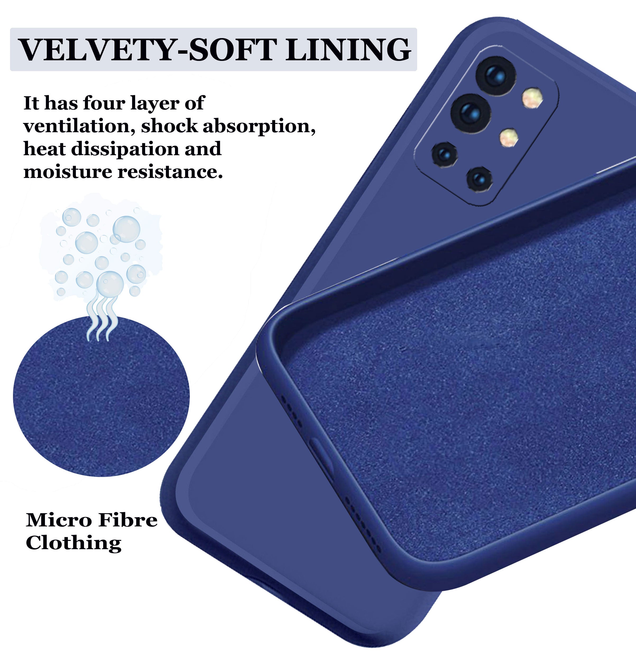 OnePlus 9R Liquid Silicone Back Cover Case With TPU & Matte Finish - Blue