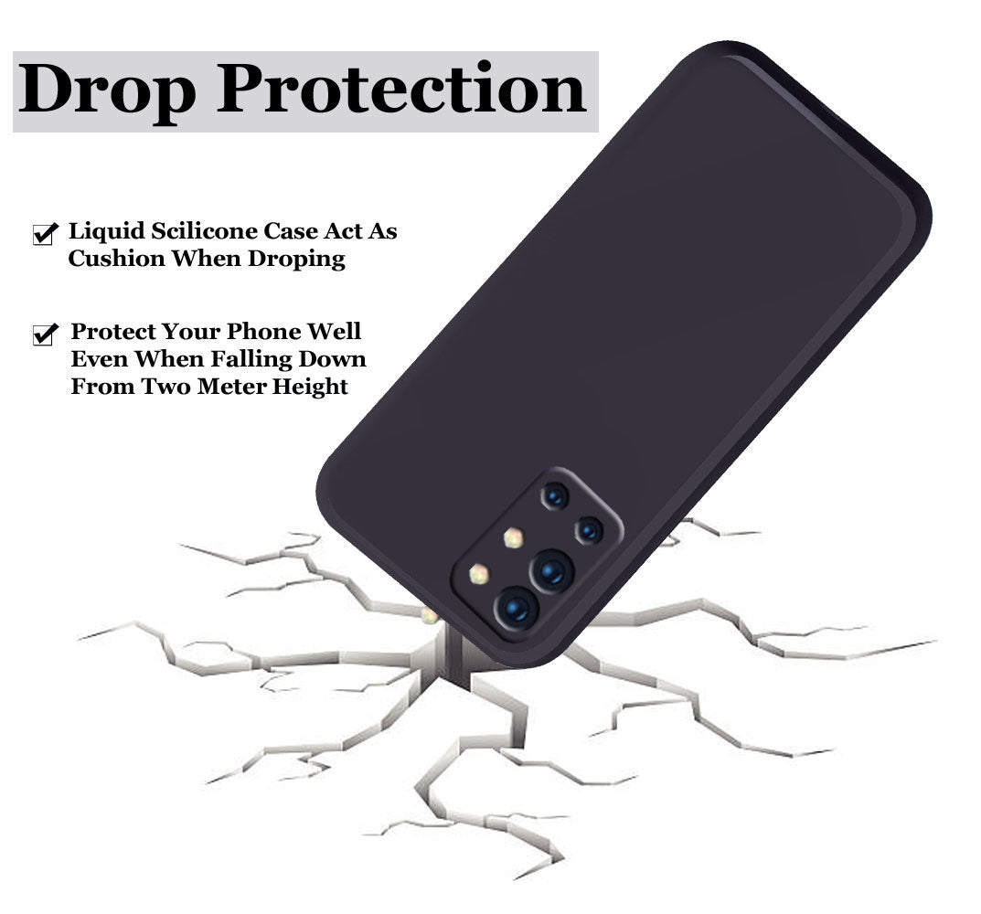 OnePlus 9R Liquid Silicone Back Cover Case With TPU & Matte Finish - Black