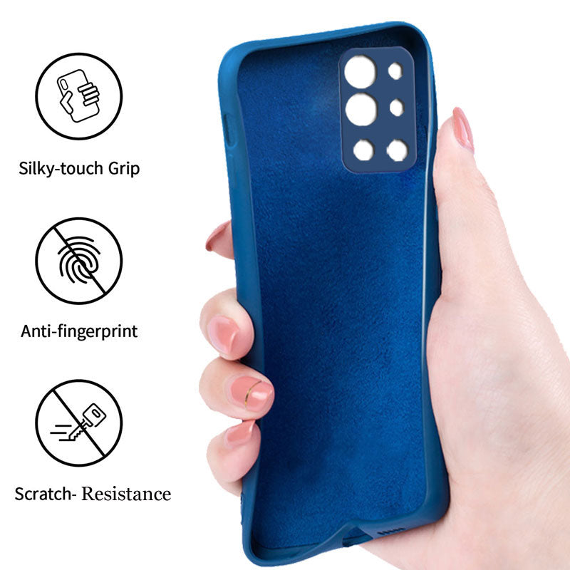 OnePlus 9R Liquid Silicone Back Cover Case With TPU & Matte Finish - Blue