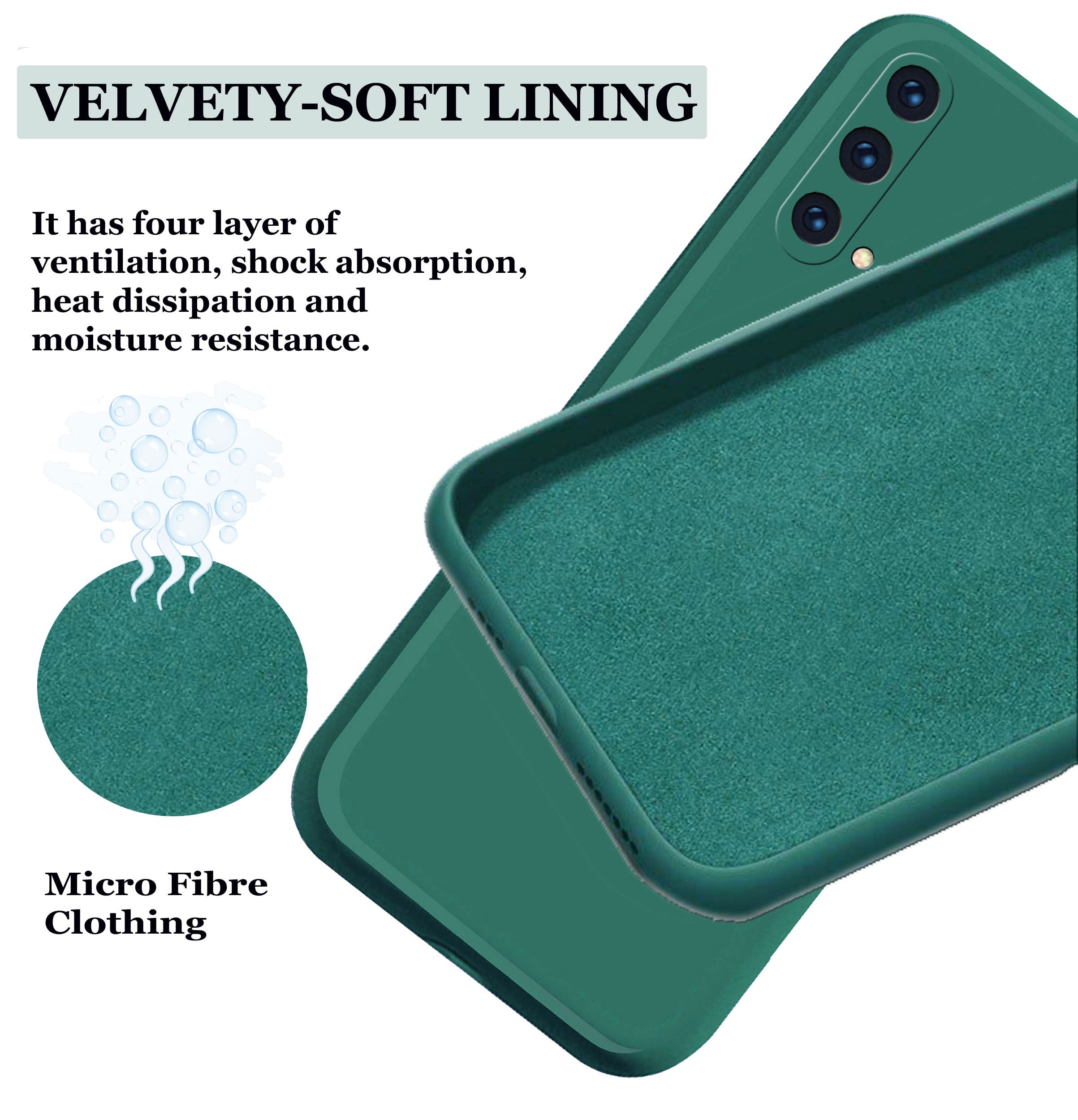 Oneplus Nord CE 5g Liquid Silicone Back Cover Case With TPU & Matte Finish - DarkGreen