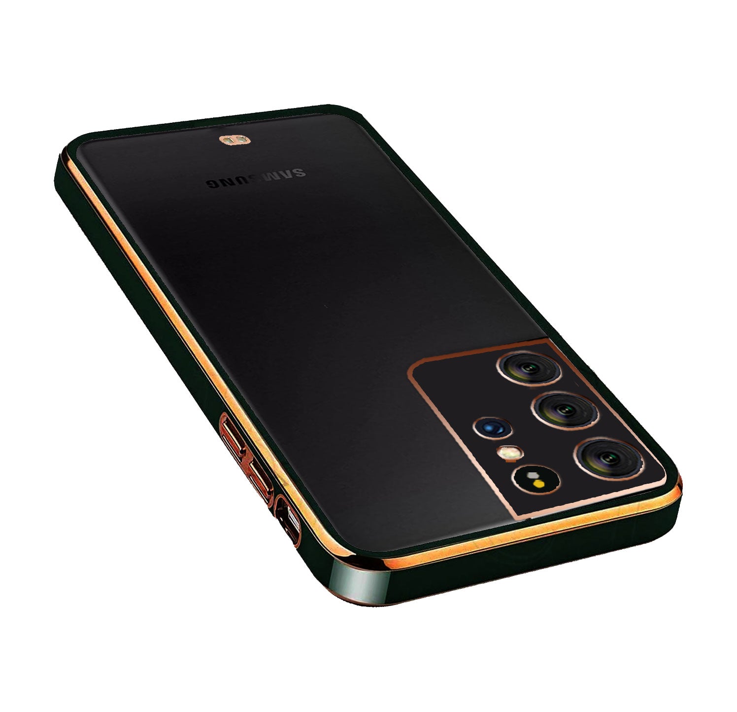 Electro Silicone Series Back cover Case For Samsung Galaxy S21 Ultra - Black