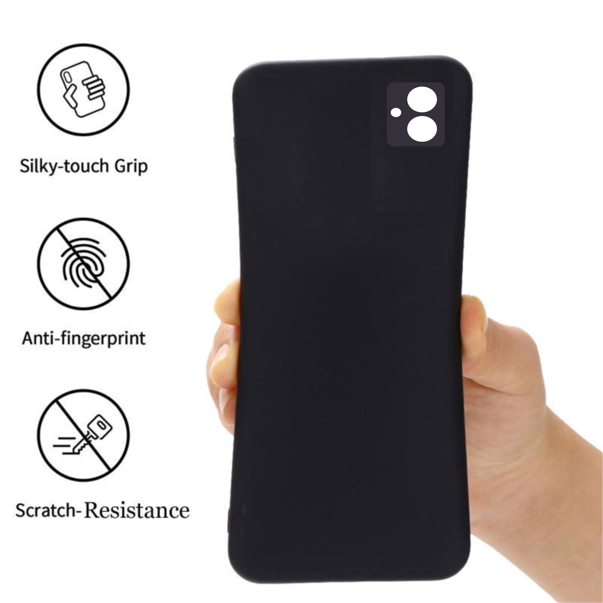 Samsung Galaxy M13 5G Liquid Silicone Back Cover Case With TPU & Matte Finish - Black