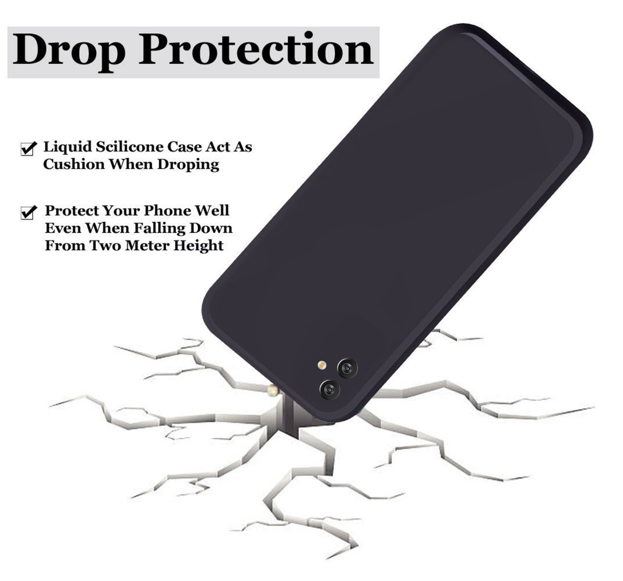 Samsung Galaxy M13 5G Liquid Silicone Back Cover Case With TPU & Matte Finish - Black