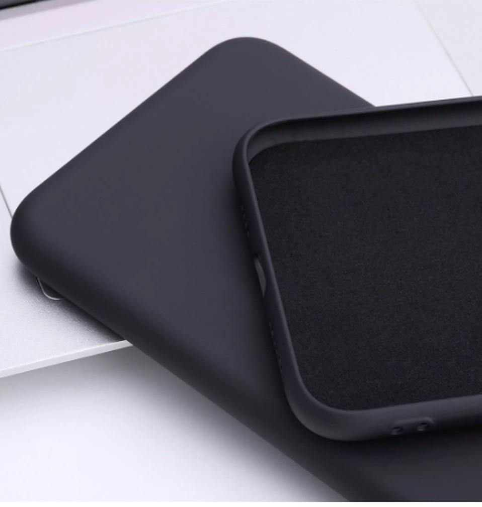 Vivo X60 Liquid Silicone Back Cover Case With TPU & Matte Finish - Black