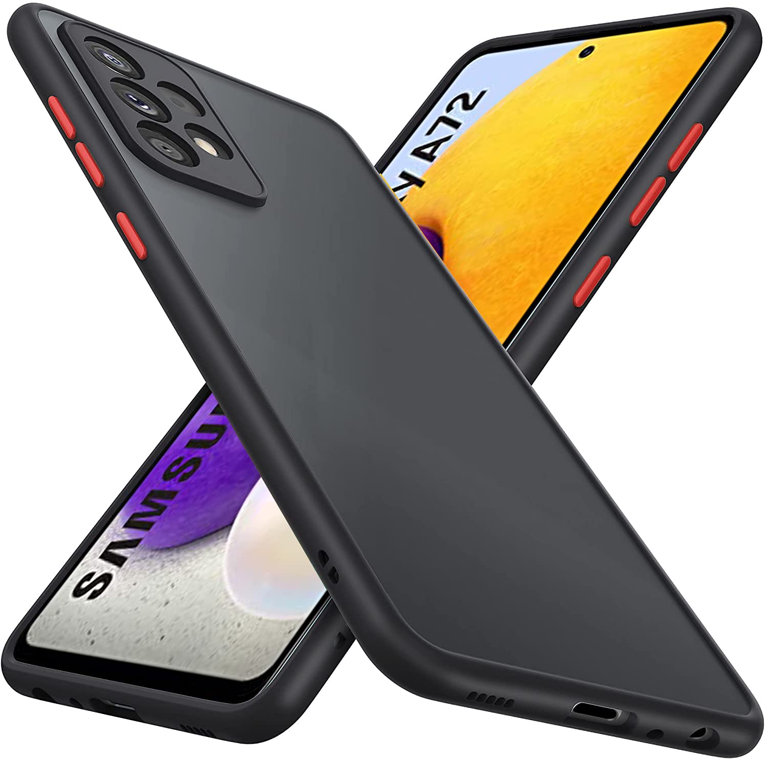 Smoke Frosted Back cover For Samsung Galaxy A72- Black