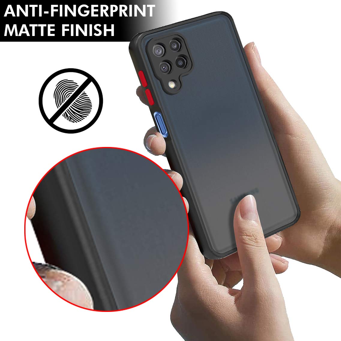 Smoke Frosted Back cover For Samsung Galaxy F62- Black