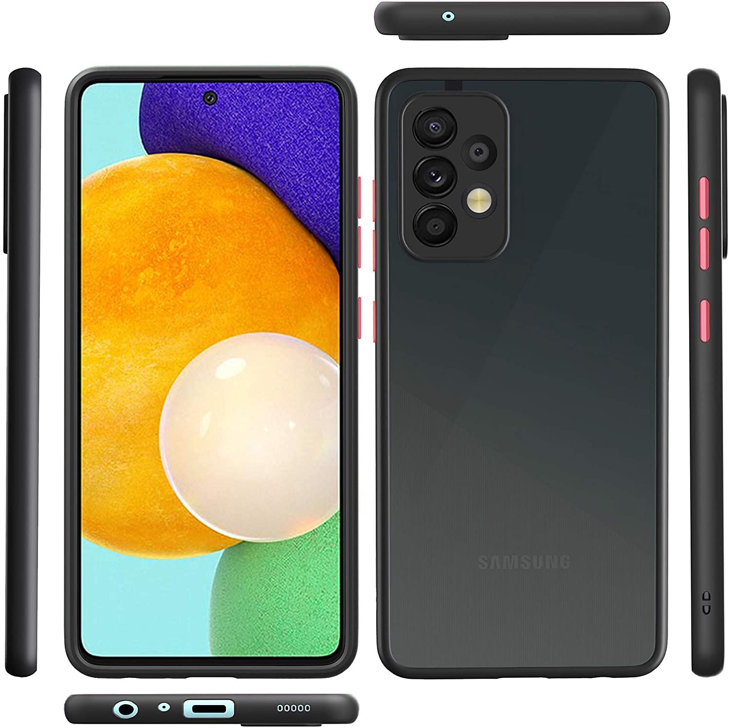 Smoke Frosted Back cover For Samsung Galaxy A72- Black