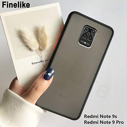 Redmi Mi Note 9 pro / Pro Max Smoke silicone Frosted Back cover Case - Black