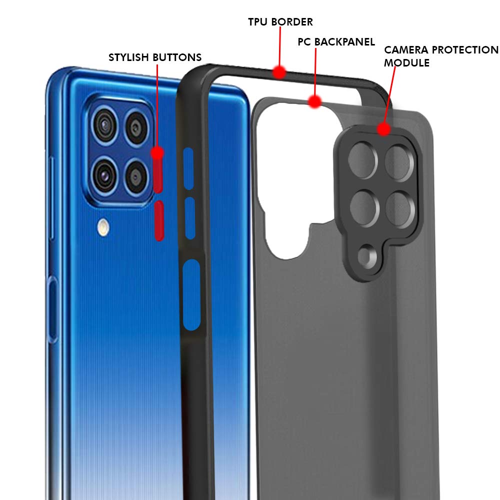 Smoke Frosted Back cover For Samsung Galaxy F62- Black