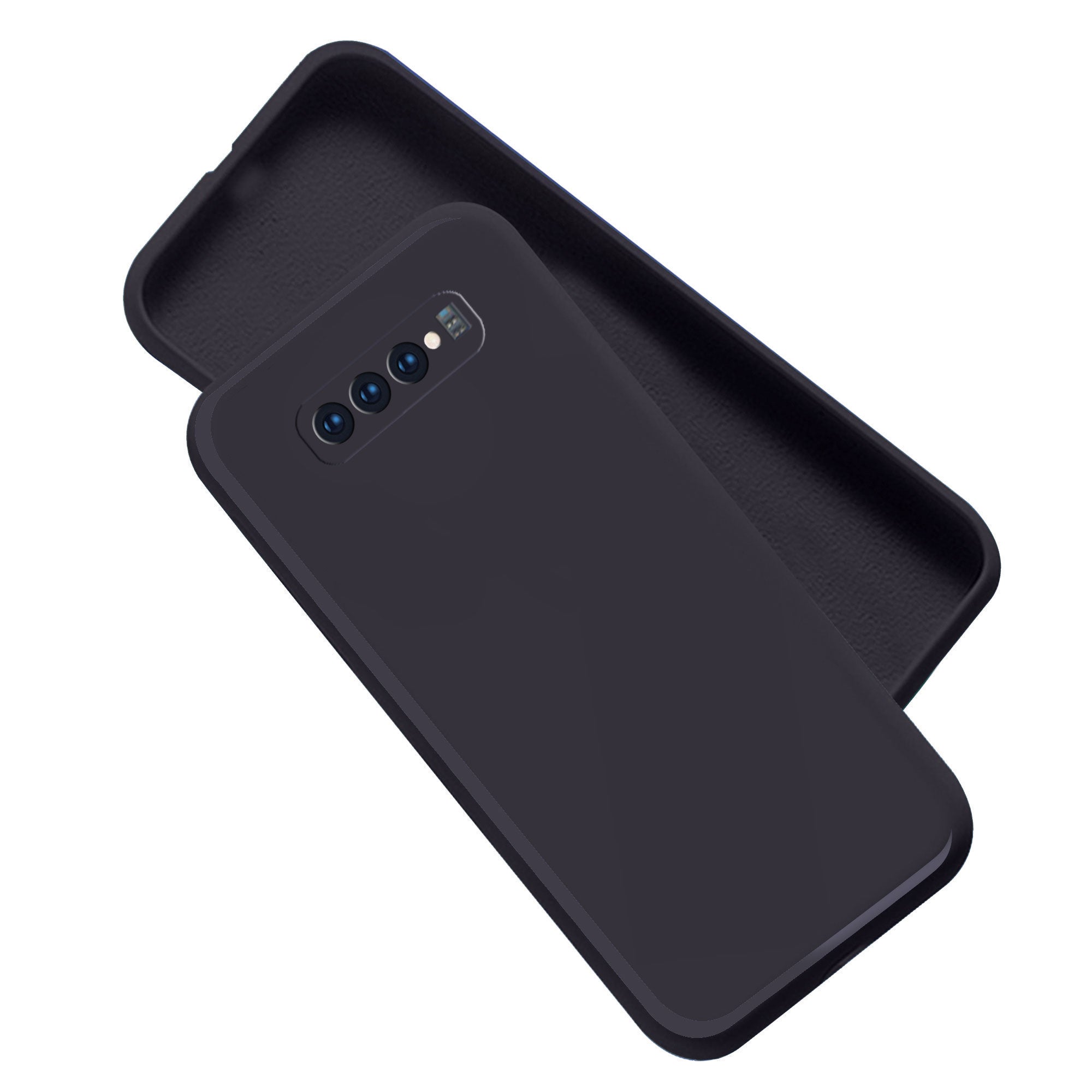 Samsung S10 Liquid Silicone Back Cover Case With TPU & Matte Finish - Black