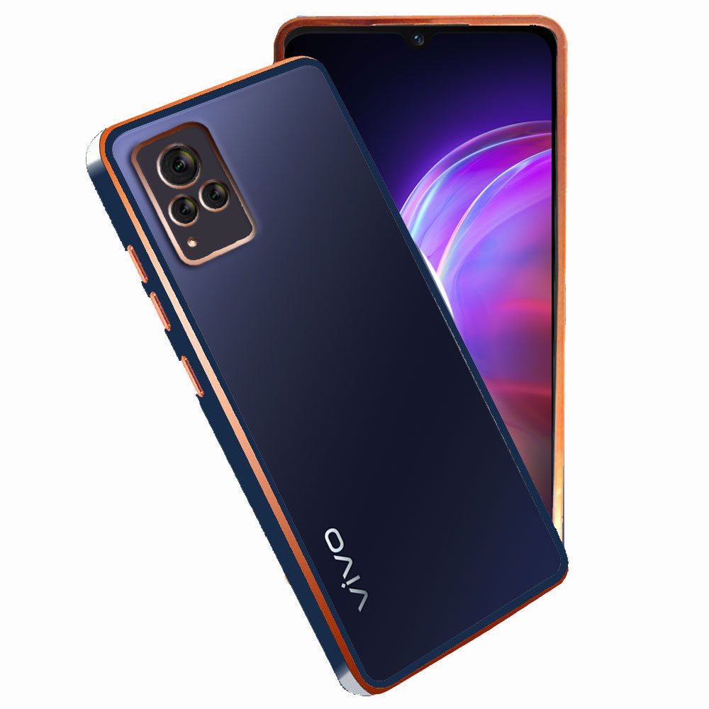 Electro Silicone Series Back cover Case For Vivo V21 5G -Blue