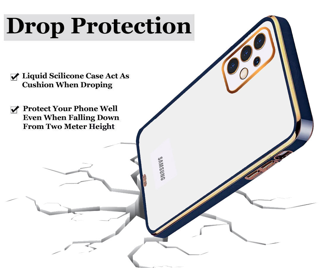 Electro Silicone Series Back cover Case For Samsung Galaxy M32 5G - Blue