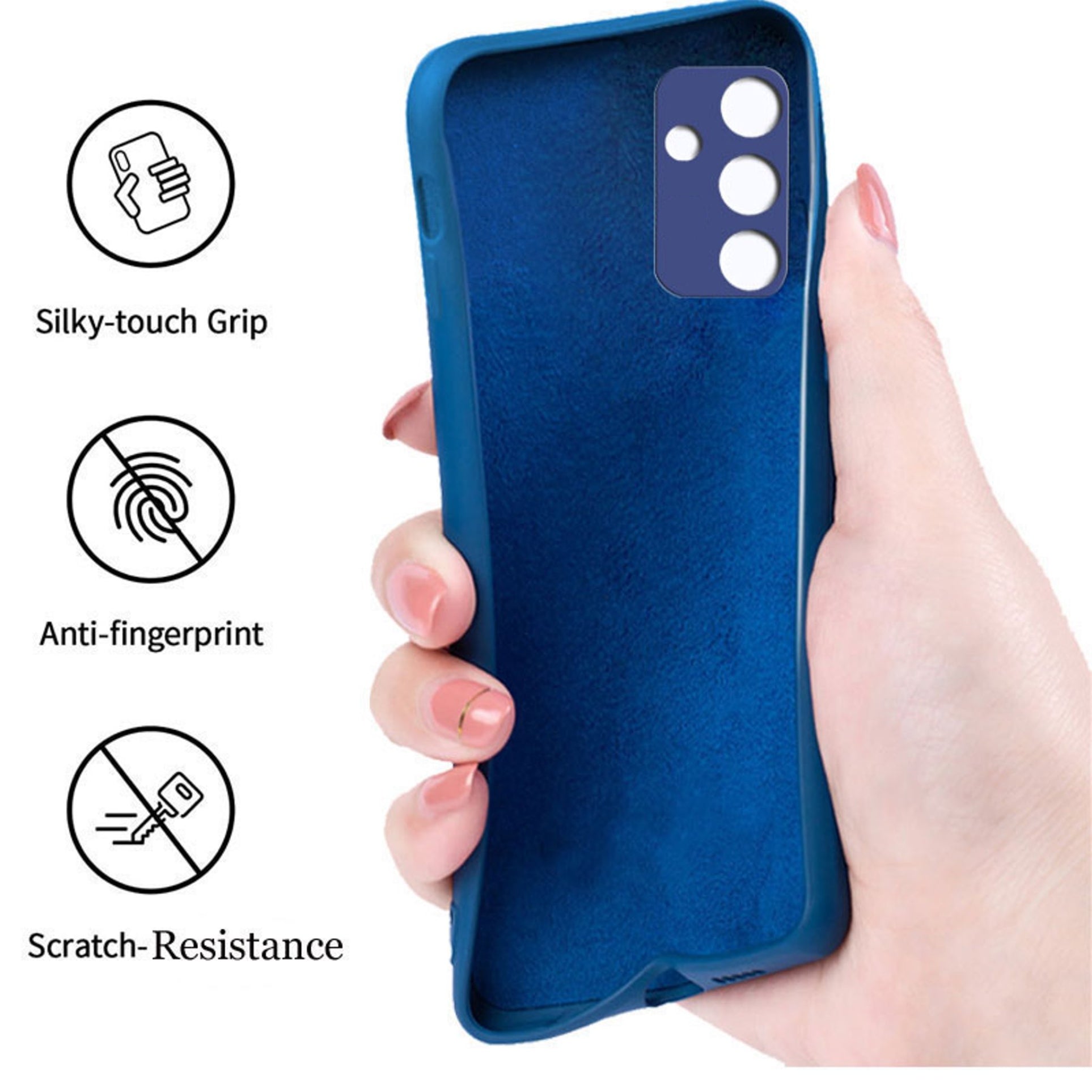 Samsung Galaxy M13 4G Liquid Silicone Back Cover Case With TPU & Matte Finish - Blue