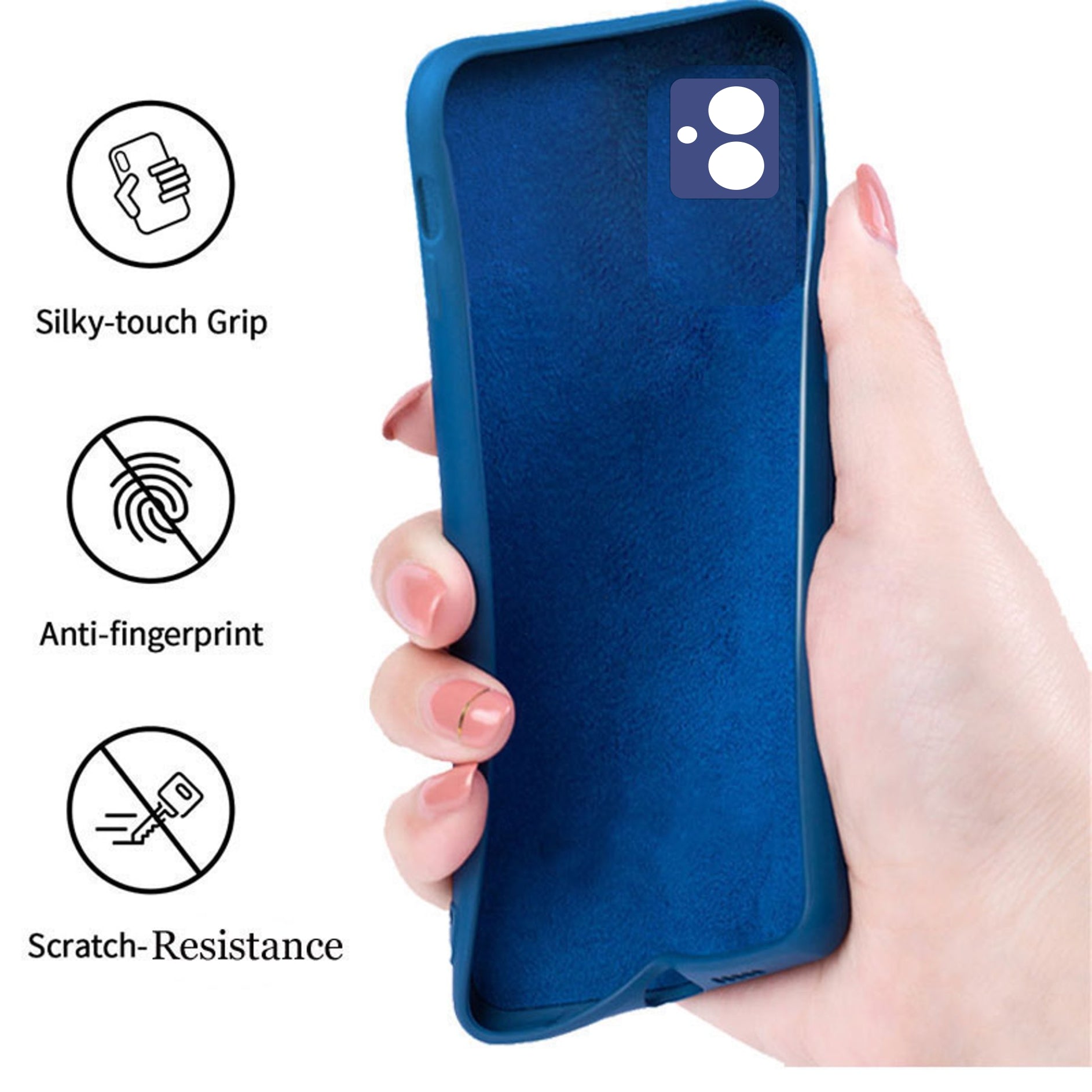 Samsung Galaxy M13 5G Liquid Silicone Back Cover Case With TPU & Matte Finish - Blue