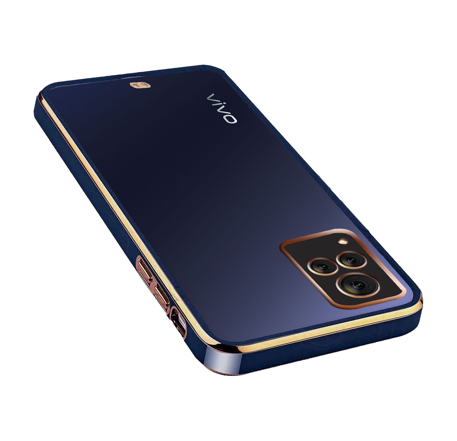 Electro Silicone Series Back cover Case For Vivo V21 5G -Blue