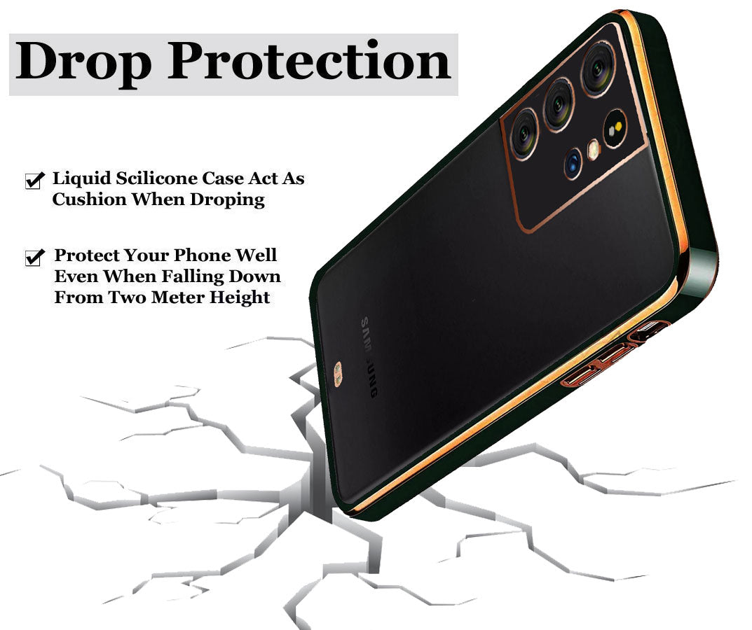 Electro Silicone Series Back cover Case For Samsung Galaxy S21 Ultra - Black