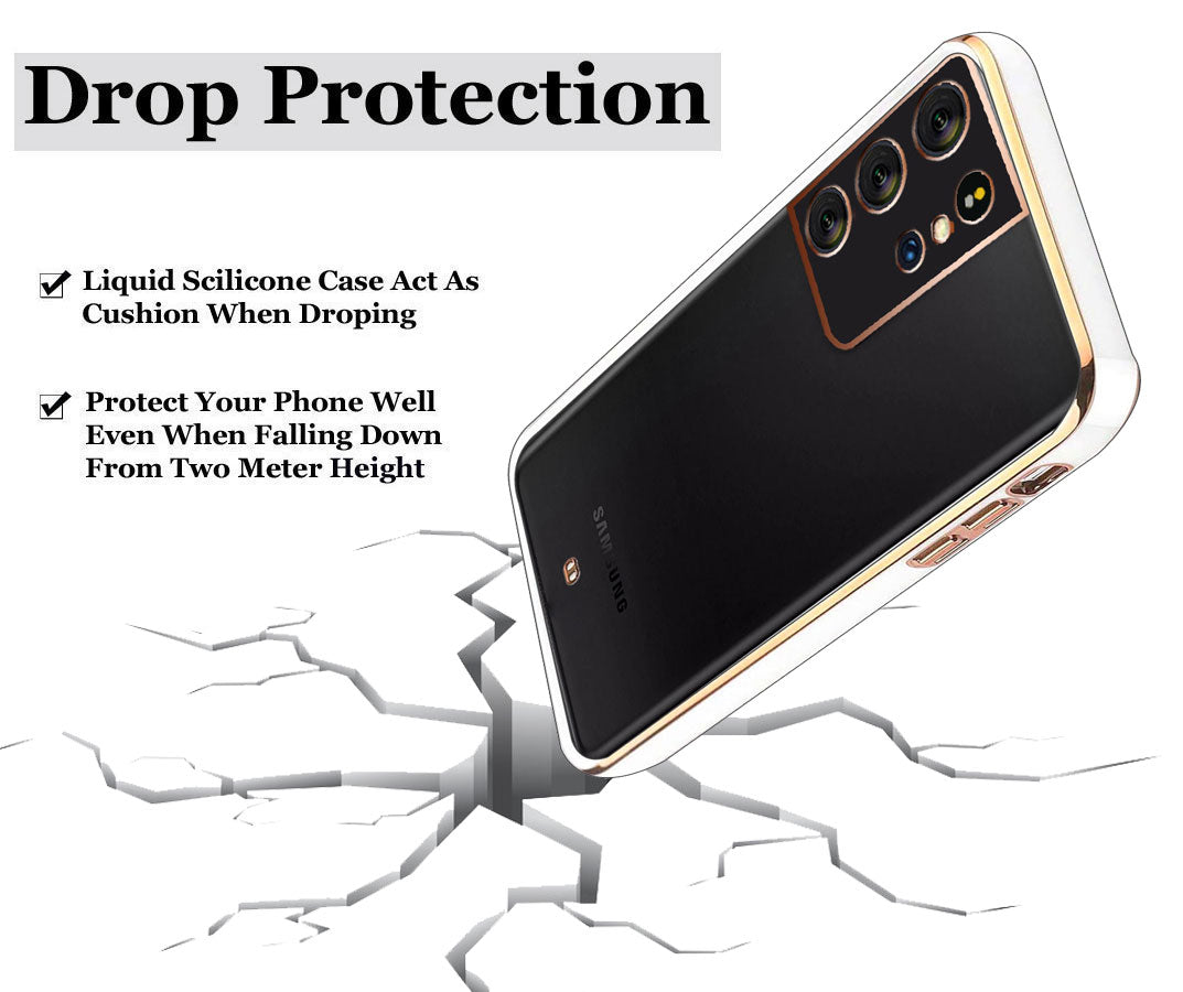Electro Silicone Series Back cover Case For Samsung Galaxy S21 Ultra - White