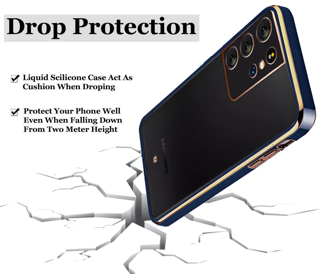 Electro Silicone Series Back cover Case For Samsung Galaxy S21 Ultra - Blue