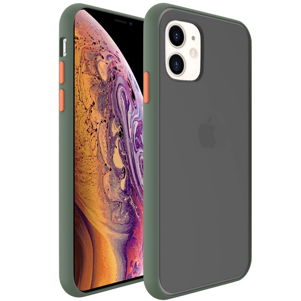 iPhone 11 Smoke  silicone Frosted Back cover Case  - Green