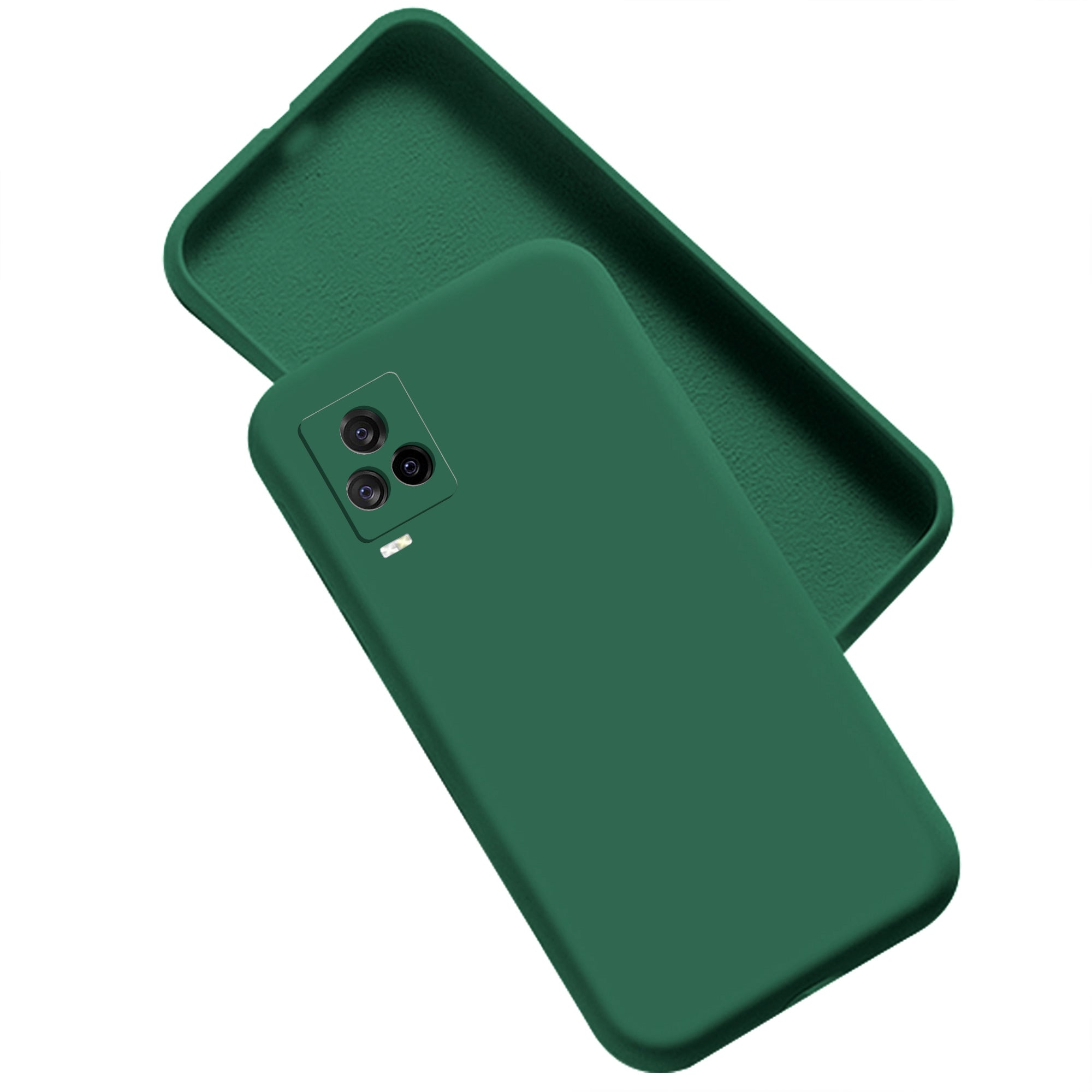 iQOO 7 Legend 5G Liquid Silicone Back Cover Case With TPU & Matte Finish - Dark Green