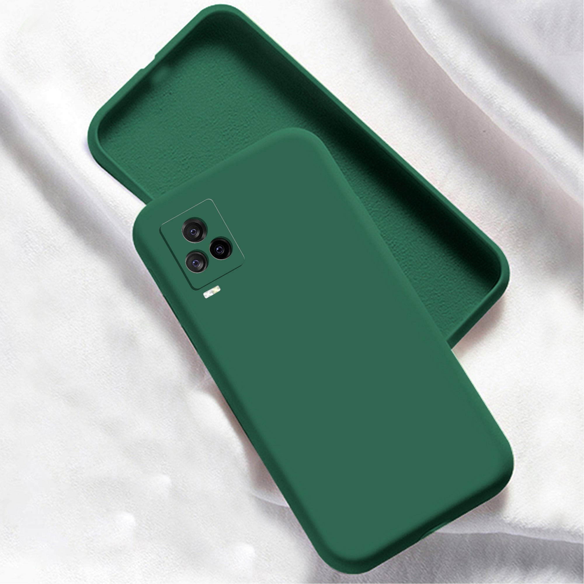 iQOO 7 Legend 5G Liquid Silicone Back Cover Case With TPU & Matte Finish - Dark Green