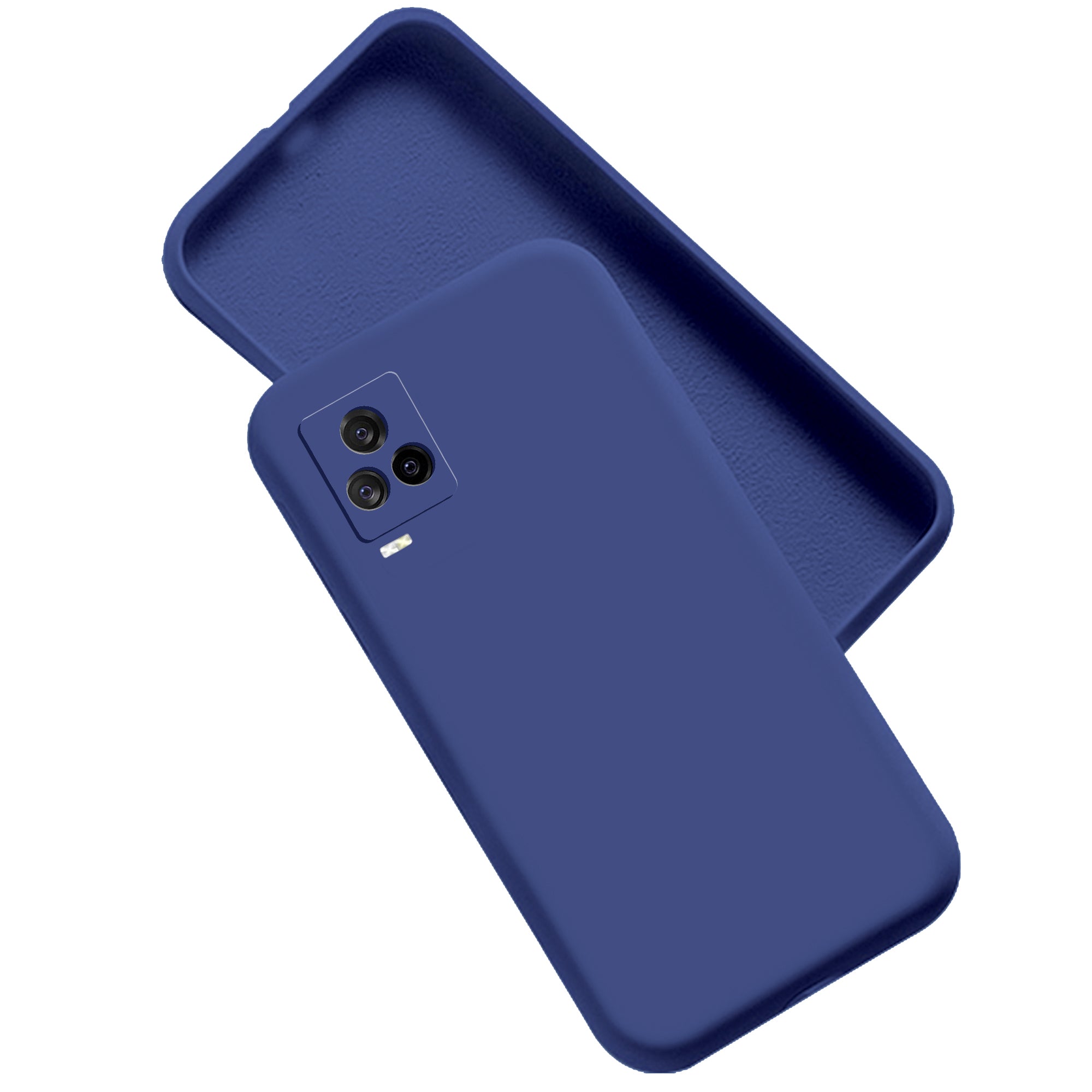 iQOO 7 Legend 5G Liquid Silicone Back Cover Case With TPU & Matte Finish - Blue