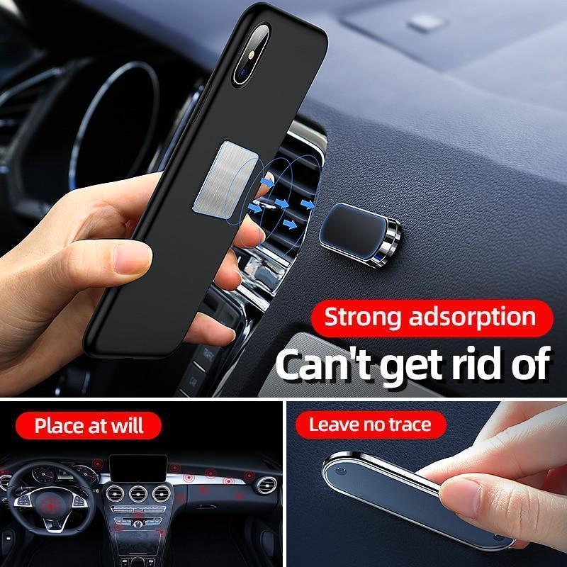 Magnetic Car-Home-Office Mobile Phone Holder (Silver)