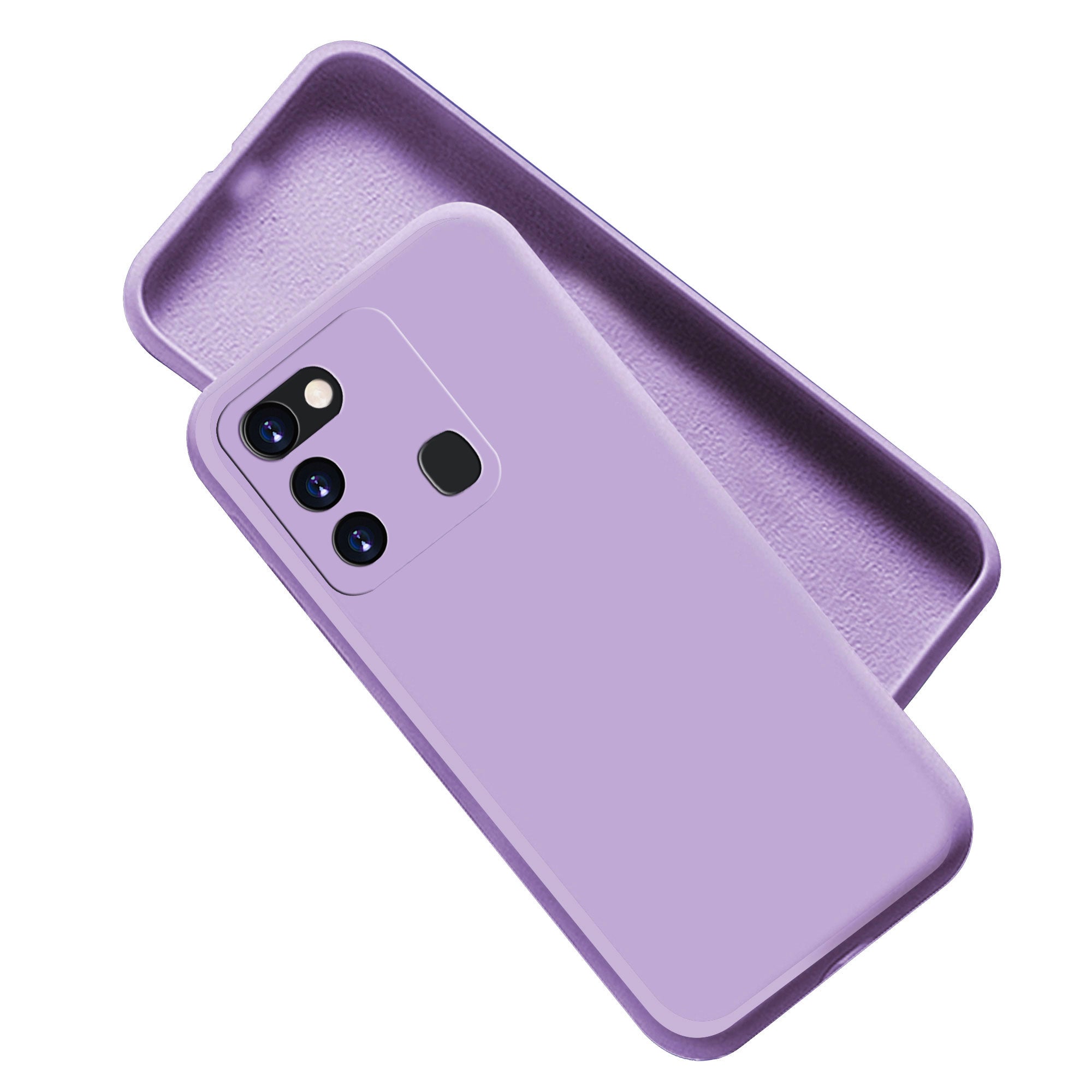 Tecno Spark Go Liquid Silicone Back Cover Case With TPU & Matte Finish - Purple