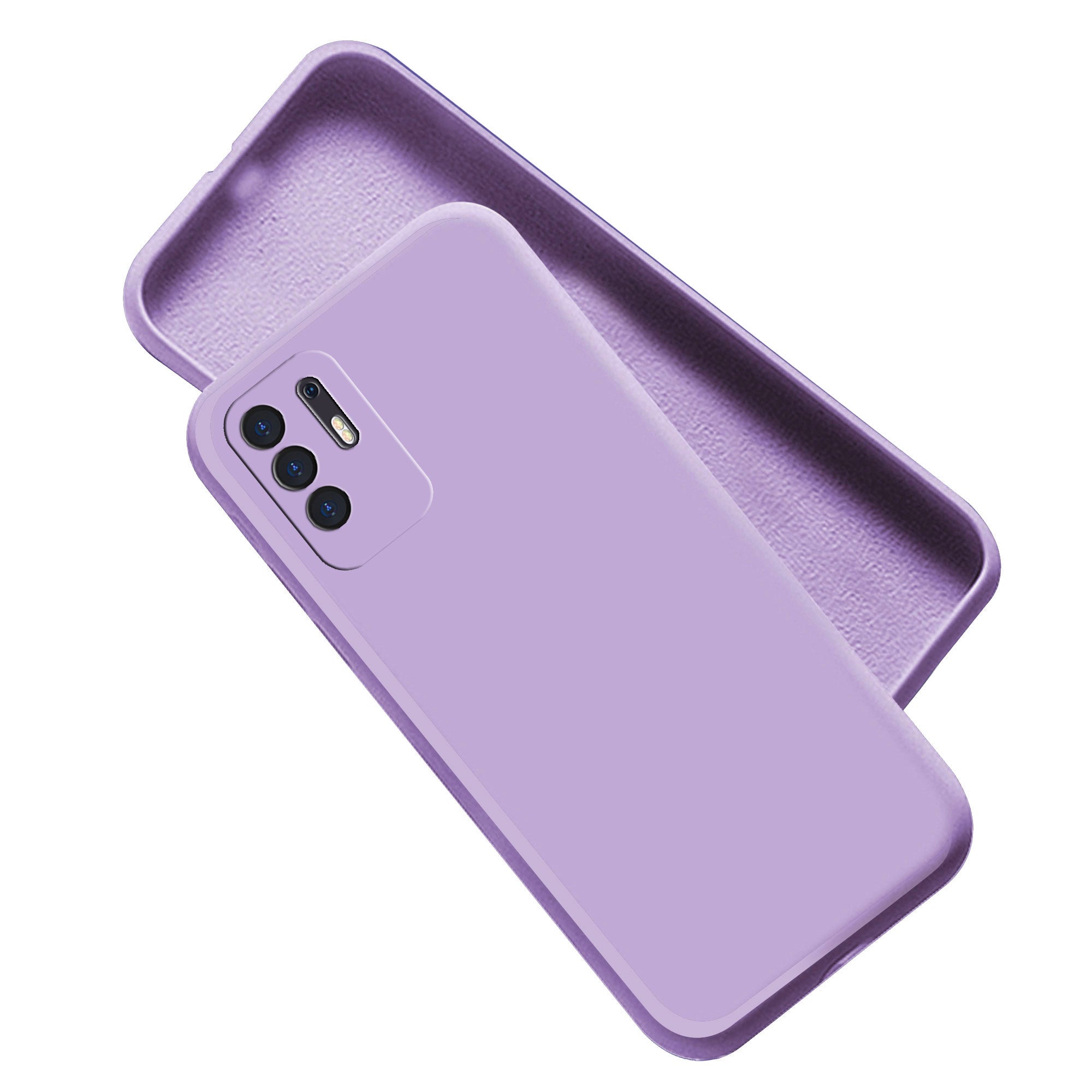 Oppo F19 Pro Plus Liquid Silicone Back Cover Case With TPU & Matte Finish - Purple