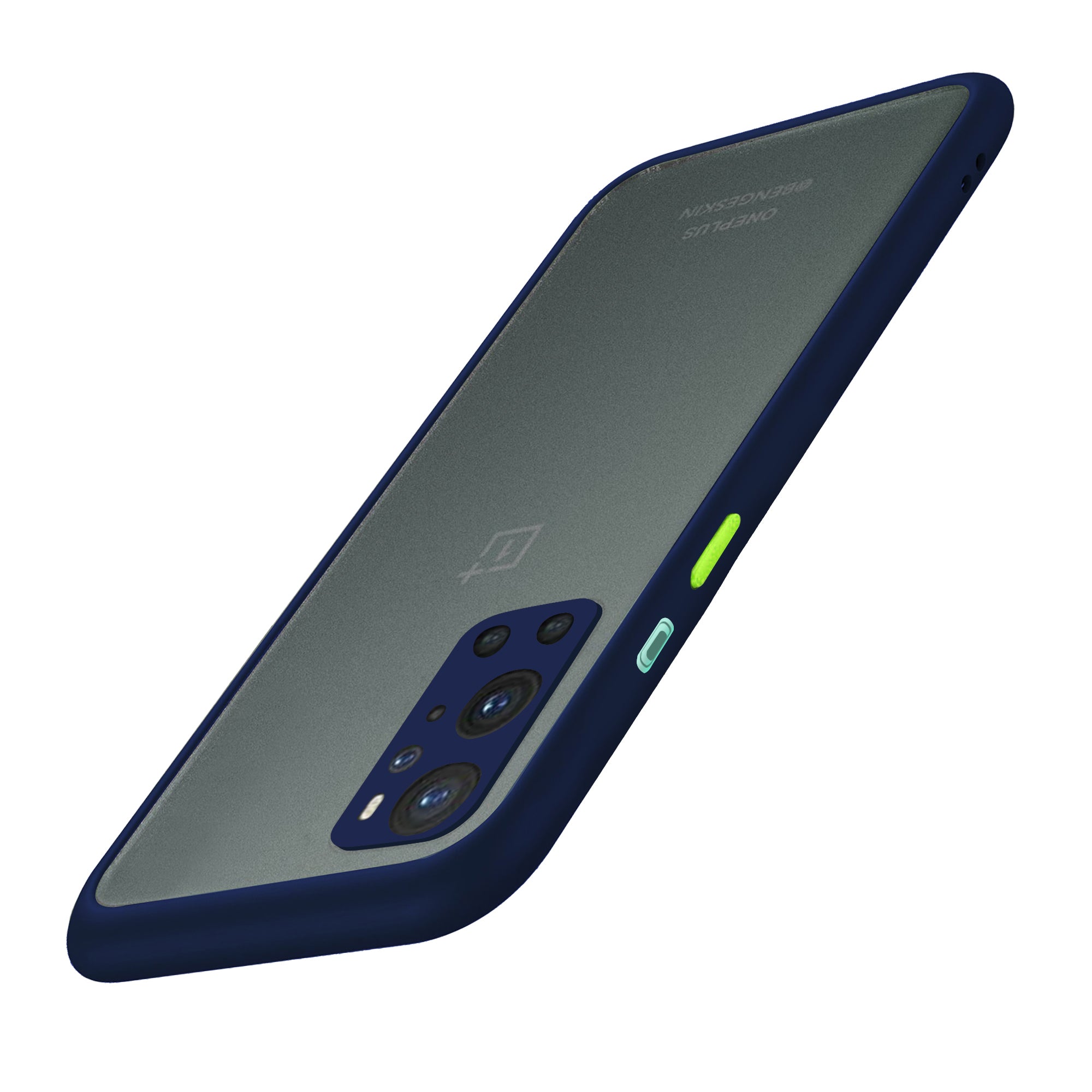 Artistque Frosted Smoke Translucent Shock Proof Smooth Rubberized Matte Hard Back Case Cover for OnePlus 9 Pro - Blue