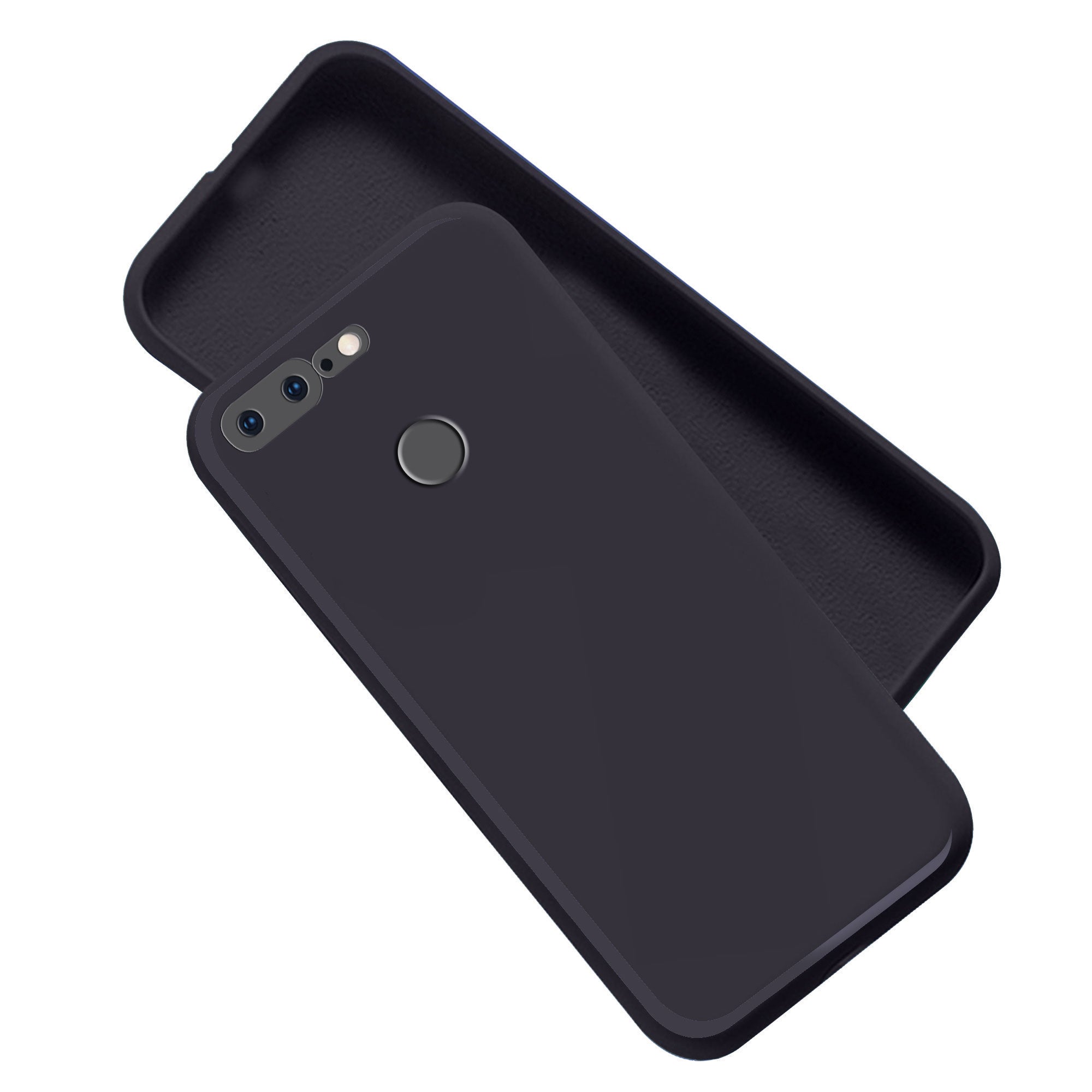 OnePlus 5t Liquid Silicone Back Cover Case With TPU & Matte Finish - Black