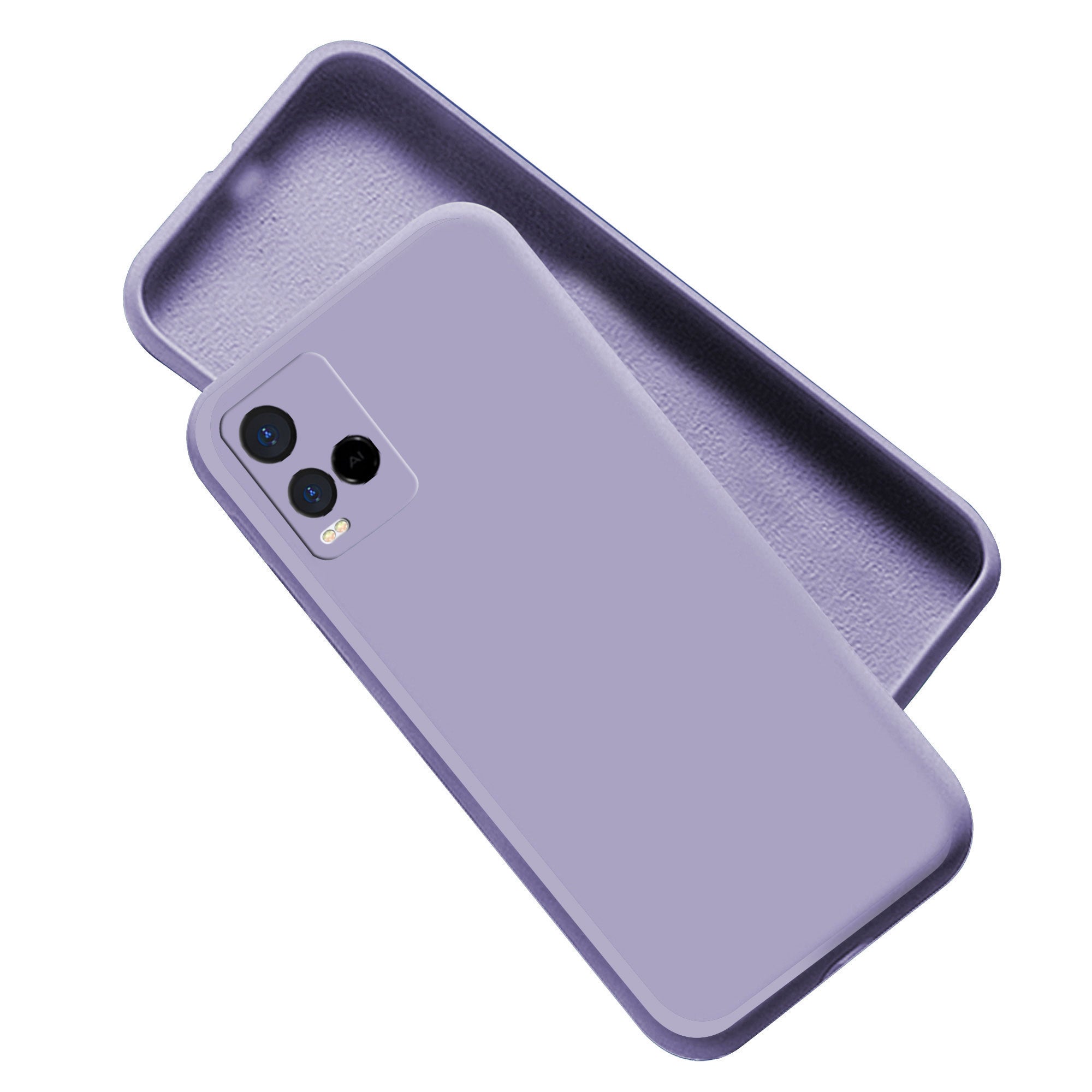 Vivo Y21 / Y33s Liquid Silicone Back Cover Case With TPU & Matte Finish - Purple
