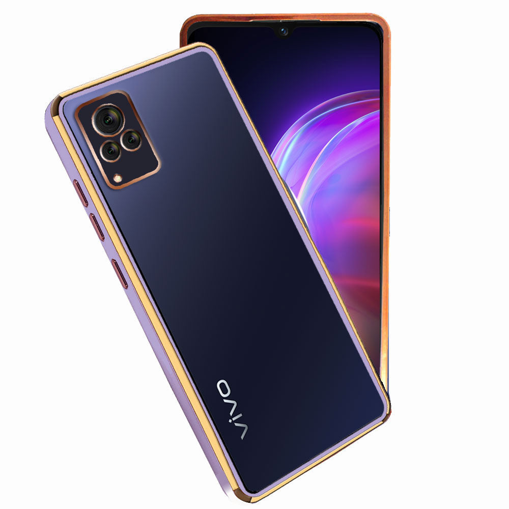 Electro Silicone Series Back cover Case For Vivo V21 5G - Purple