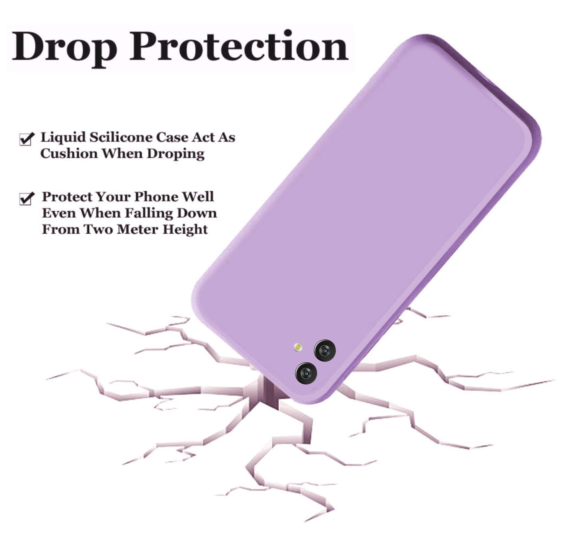 Samsung Galaxy M13 5G Liquid Silicone Back Cover Case With TPU & Matte Finish - Purple