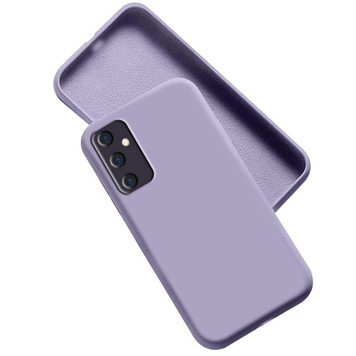 Samsung M52 5G Liquid Silicone Back Cover Case With TPU & Matte Finish - Purple