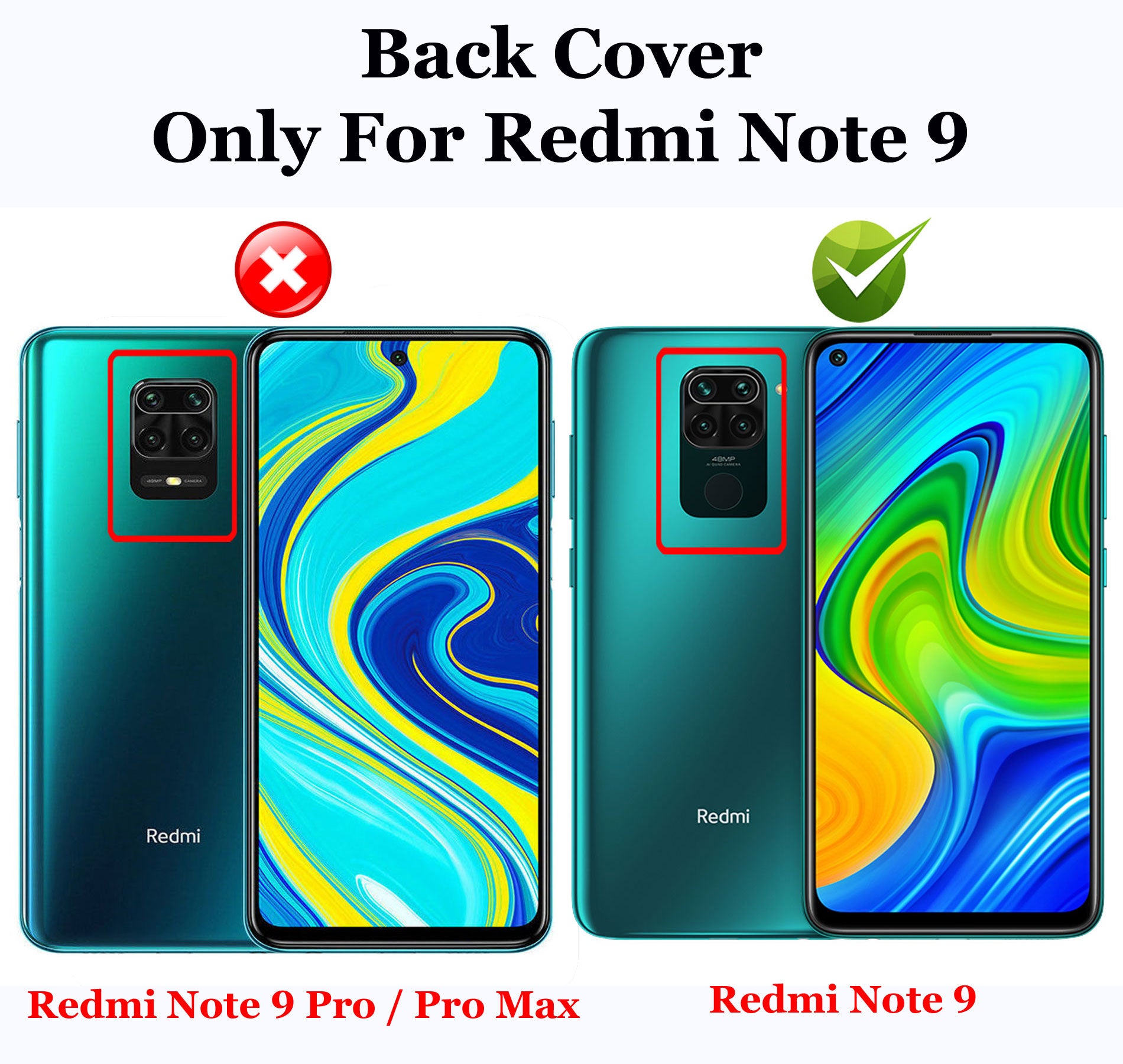 Redmi Note 9 ShockProof Transparent Silicone Back cover - Black