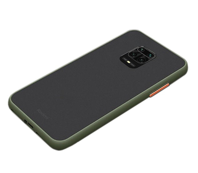 redmi mi note 9 pro/pro max  silicone Frosted smoke translucent shock proof smooth rubberized matte hard back case cover - green - Green