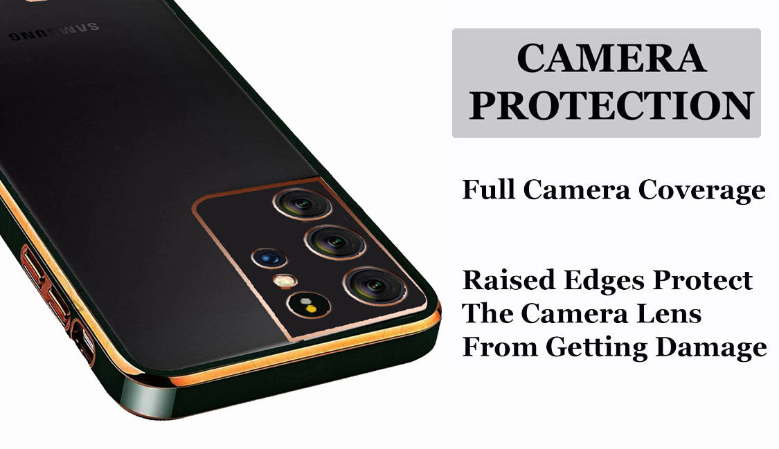 Electro Silicone Series Back cover Case For Samsung Galaxy S21 Ultra - Black