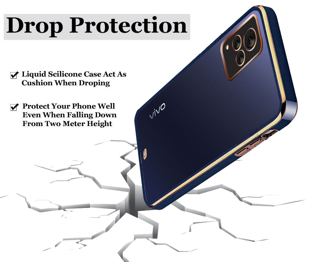 Electro Silicone Series Back cover Case For Vivo V21 5G -Blue