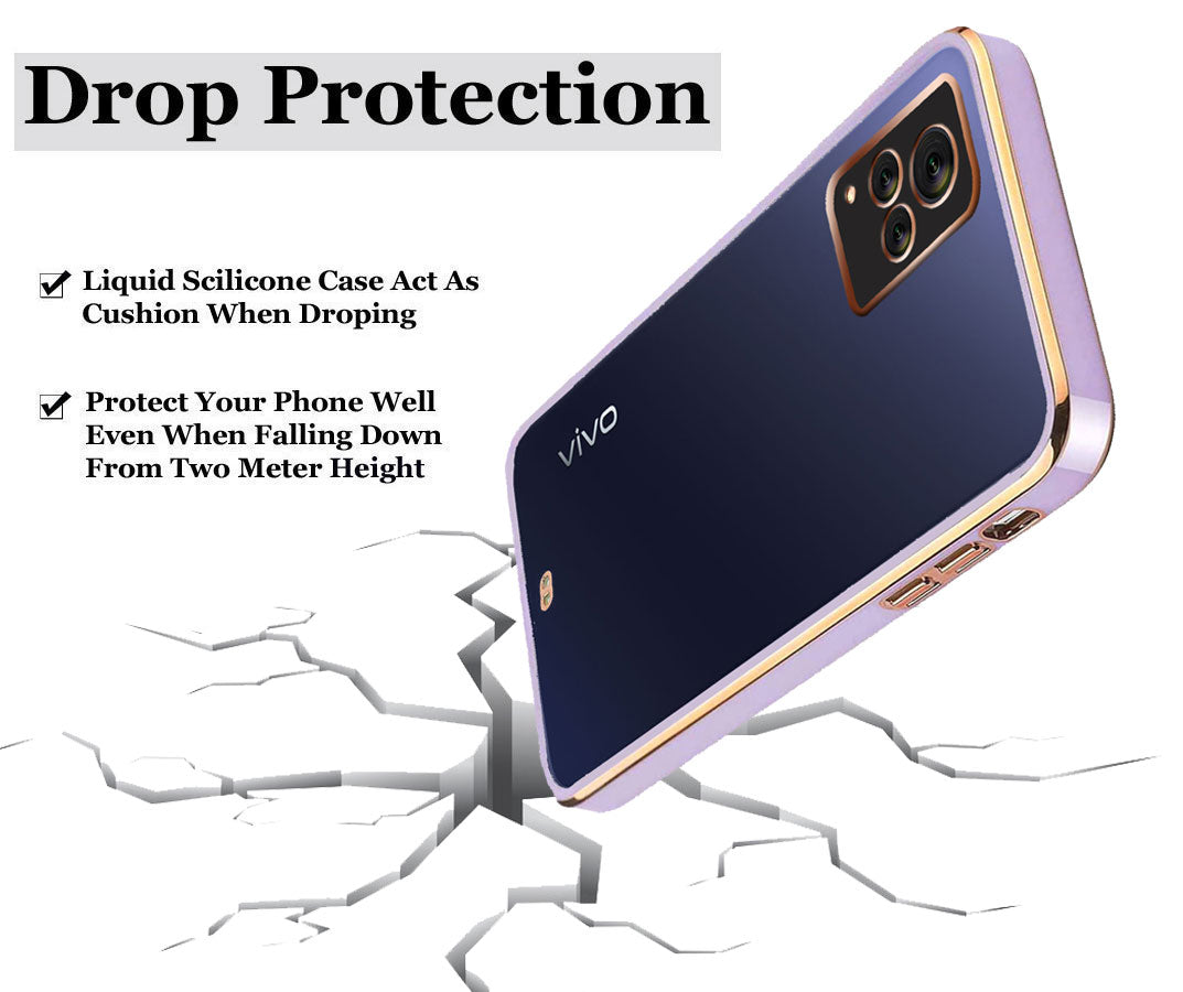 Electro Silicone Series Back cover Case For Vivo V21 5G - Purple