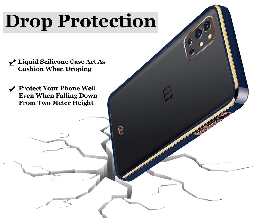 Electro Silicone Series Back cover Case For OnePlus 9r - Blue