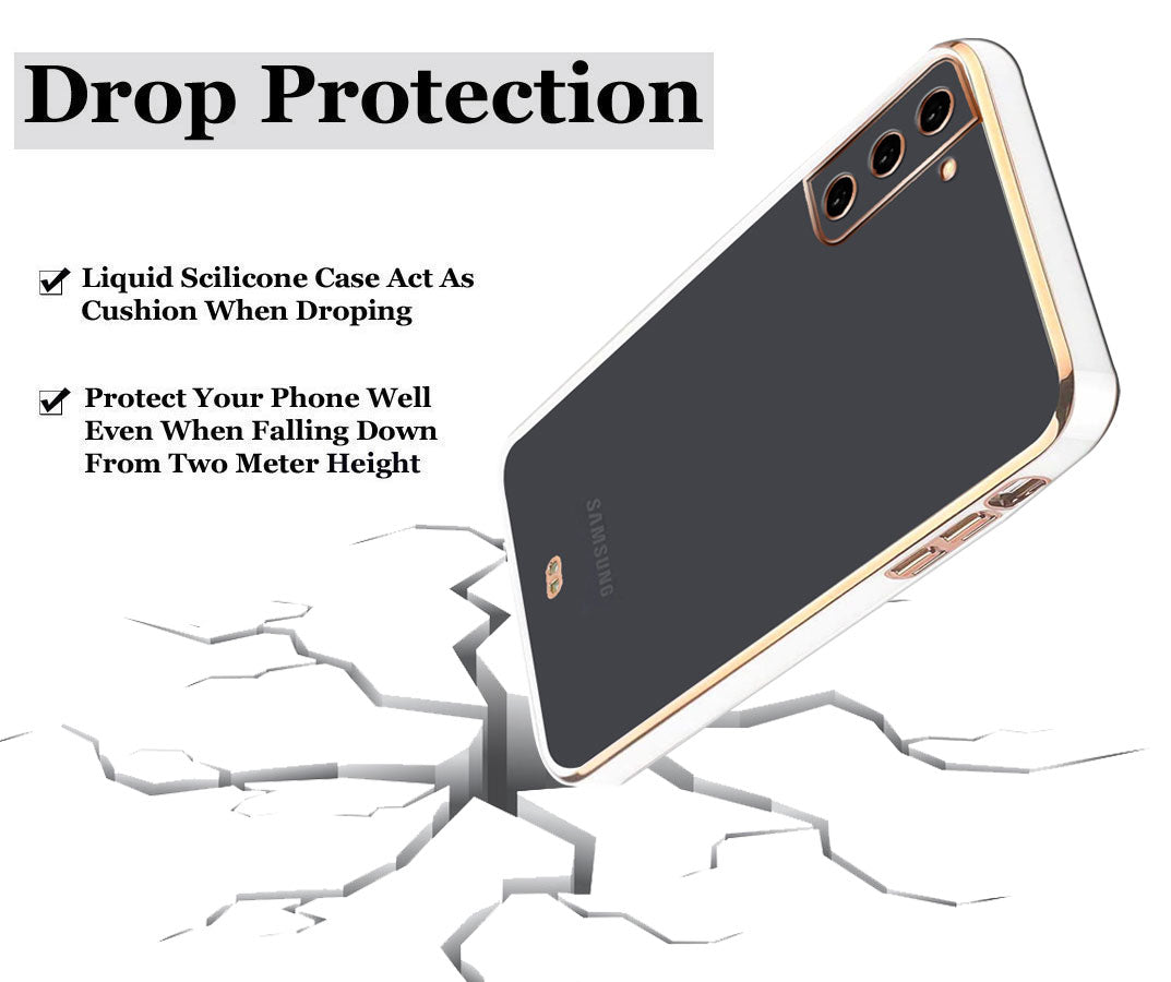 Electro Silicone Series Back cover Case For Samsung Galaxy S21 Plus - White