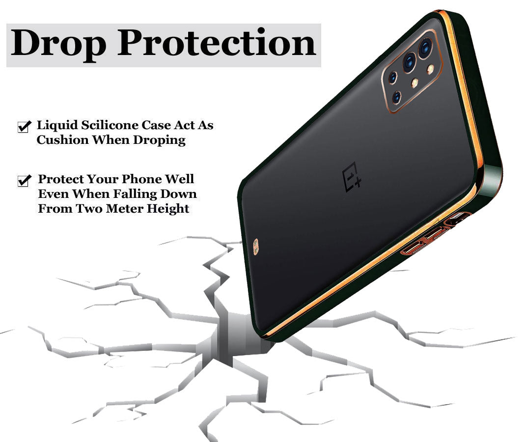 Electro Silicone Series Back cover Case For OnePlus 9r - Black