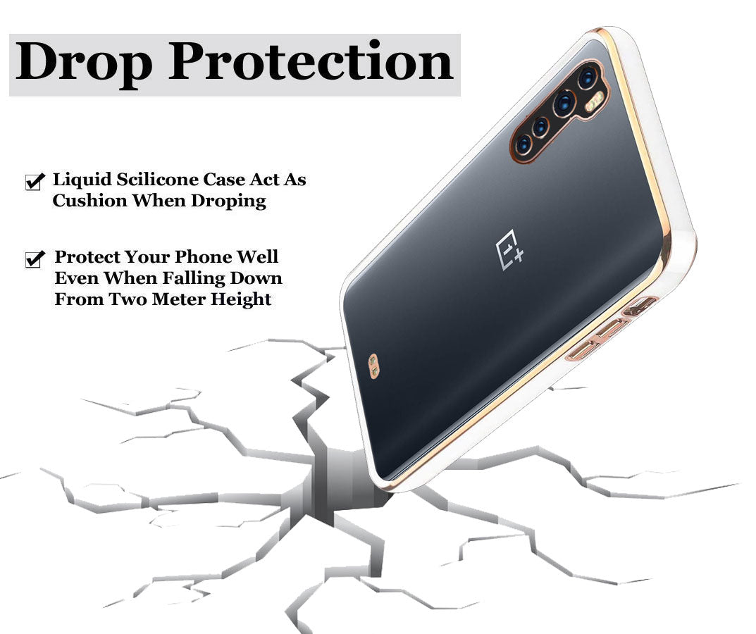 Electro Silicone Series Back cover Case For OnePlus Nord - White
