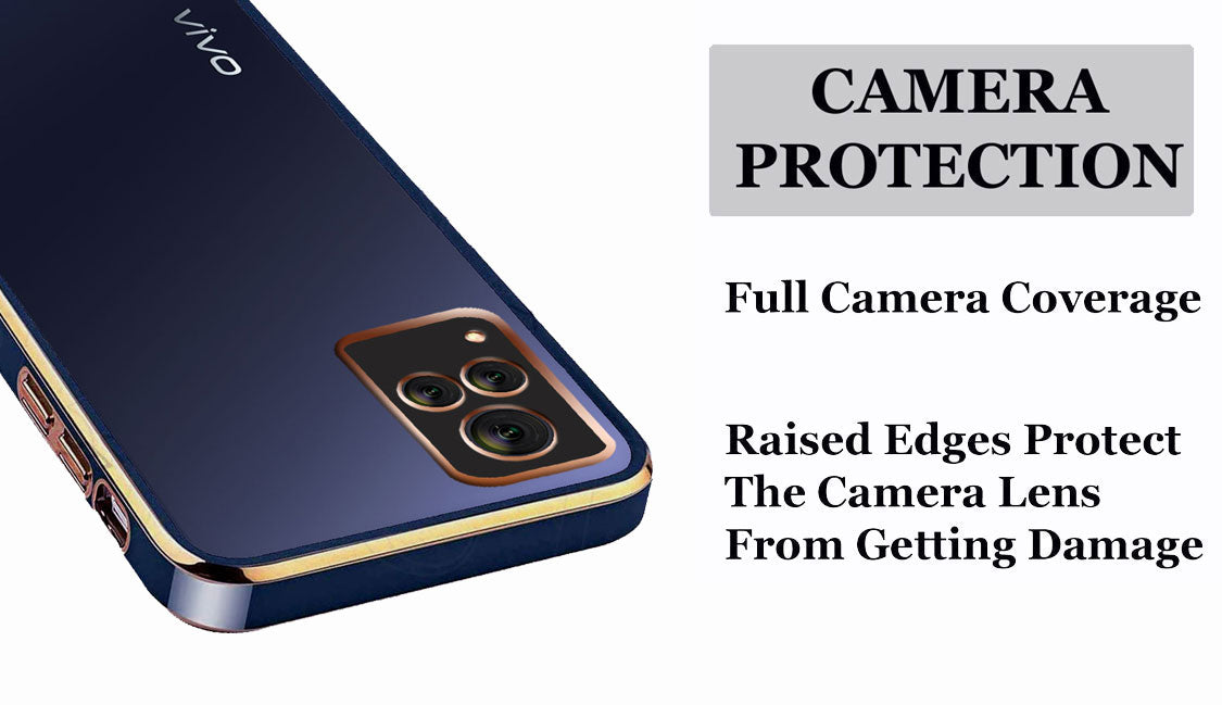Electro Silicone Series Back cover Case For Vivo V21 5G -Blue