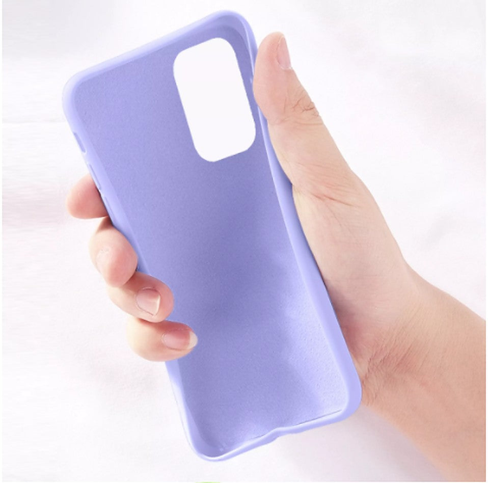 Samsung M52 5G Liquid Silicone Back Cover Case With TPU & Matte Finish - Purple