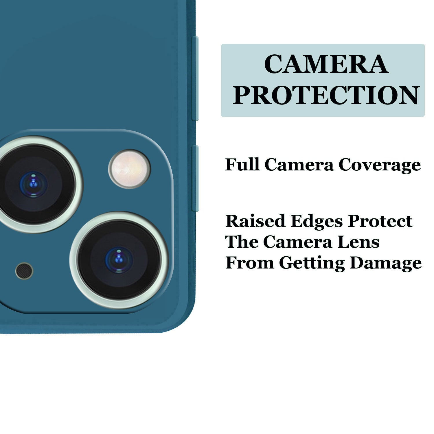 iPhone 14 Liquid Silicone Back Cover Case With TPU & Matte Finish - Blue